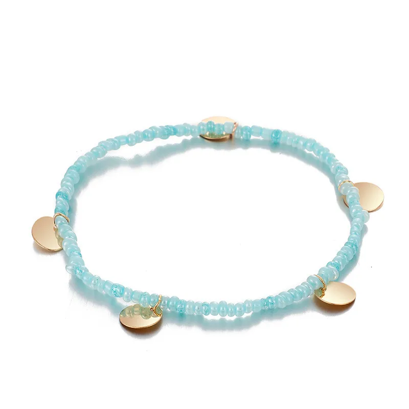 主图_Bohemian_Blue_Beads_Anklets_Bracelets_Simple_Gold_Color_Round_Sequins_Pendant_Anklets_For_Female_ (1)