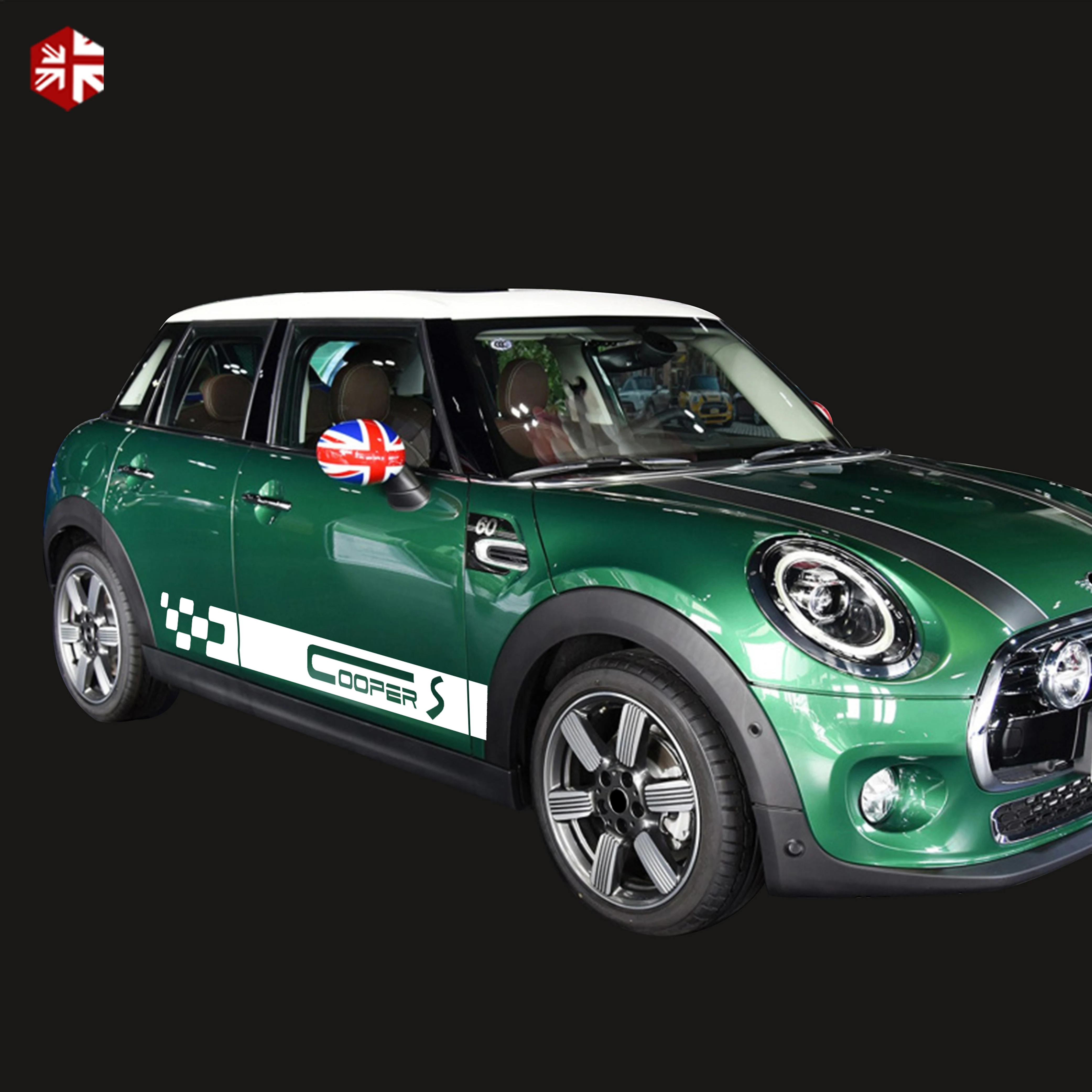 2 Pcs Car Door Side Stripes Sticker Racing Stripes Body Decor Vinyl Decal For MINI Cooper S F55 2014-On One JCW Accessories