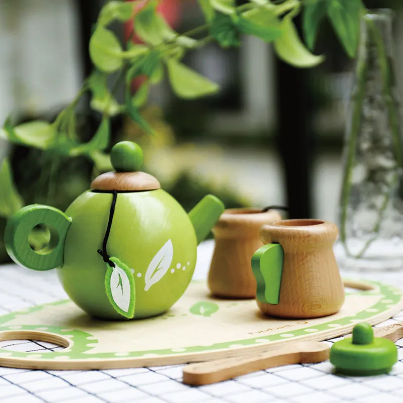 Wooden Creative Tea Set Design Simulation Toys For Kids Pots Pretend Play Baby Toddler Kitchen Products ZL691 | Игрушки и хобби