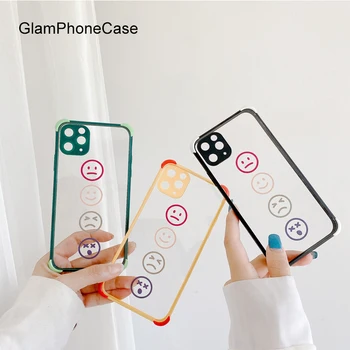 

GlamPhoneCase Solid Color Smile Phone Case For iPhoneSE 2 11Pro/Max X XS Max XR Soft Silicone Cover For iPhone11 7 8Plus Case