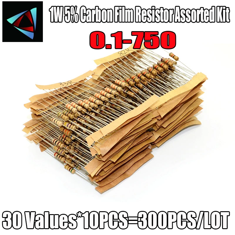 10 Pcs. 750 Ω Ohm 1W Carbon Film Resistor 