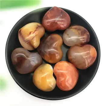 

1PC Medium Natural Red Carnelian Agate Crystal Heart Shaped Polished Stones Healing Natural Stones and Minerals