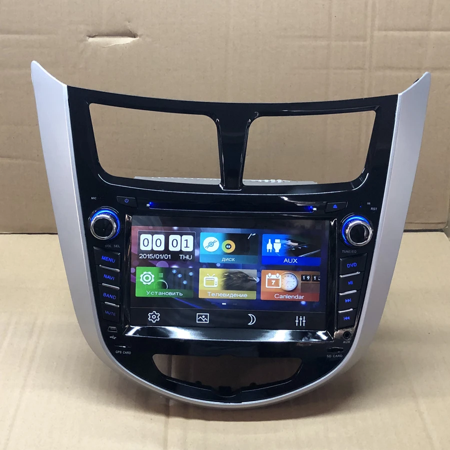 BYNCG Car DVD Player GPS Navigation 2 Din 7'' Multimedia auto Radio DVD Player for Hyundai Solaris accent Verna i25 2010