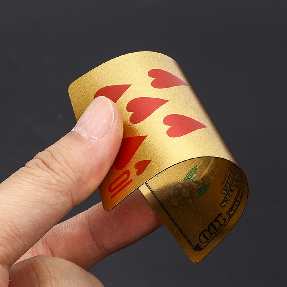 Playing Cards New Colorful Gold Poker Currency Pattern Golden Waterproof PET/PVC Plastic Poker Dollars EUR JPY GBP