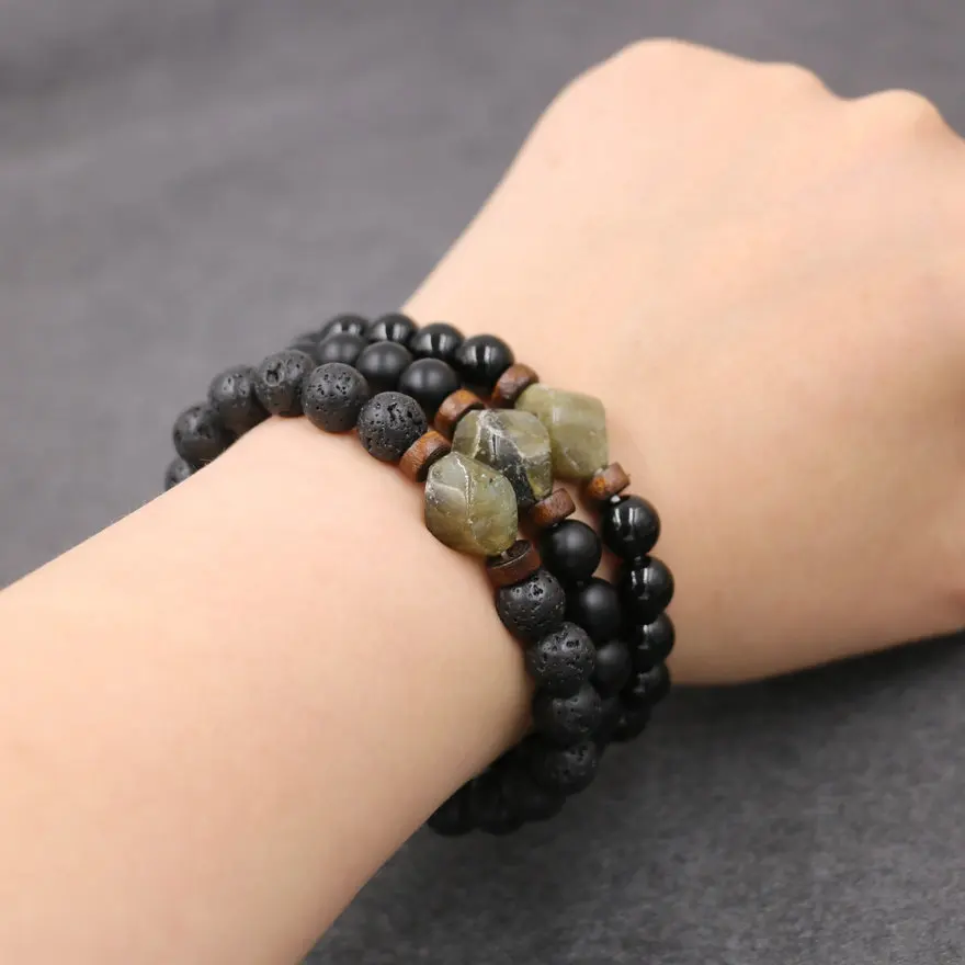 Fashion Men Bracelet Natural Moonstone Bead Tibetan Buddha Bracelet Chakra Lava Stone Diffuser Bracelets Men Jewelry Bileklik - Image 4