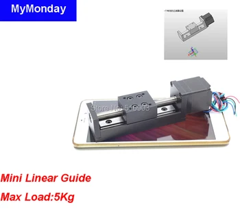 

15mm 20mm 30mm 50mm 100mm Effective Stroke T6 Screw OD6mm Pitch6 12mm Linear Guide Sliding Table 3D Printer Kit CNC+Step Motor