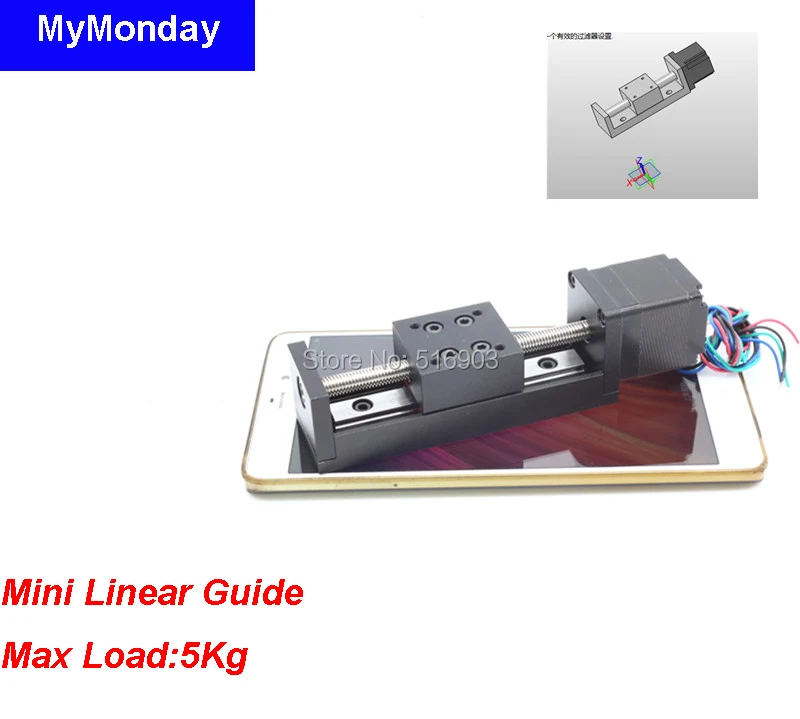 

T6*1 T-Screw Effective Travel Lenght 15mm-100mm Mini Linear Guide Motion Module Table Rail High Precision+28 Stepper Motor