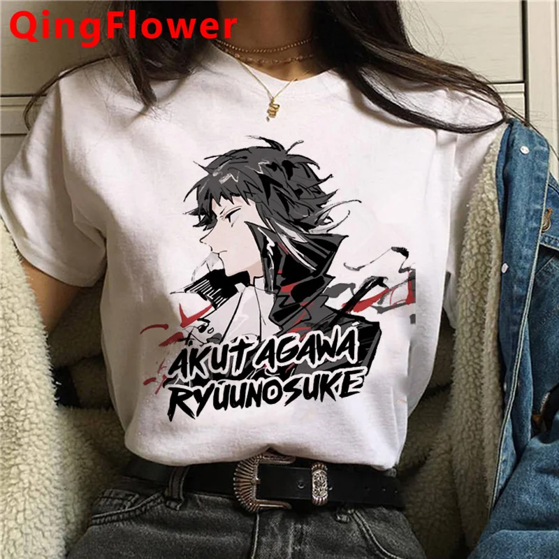 Bungou Stray Dogs t shirt top tees women harajuku kawaii streetwear ulzzang couple  kawaii summer top t shirt harajuku couple t shirt Tees