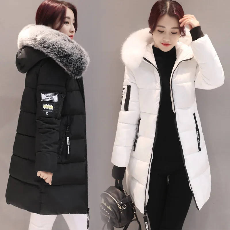Kopen 2019 Nieuwe Aankomst Winter Jas Vrouwen Lange Parka Katoen Casual Fur Hooded Jassen Warm Parka Vrouwelijke Jas Jas Plus Size XXXL