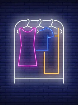 

Neon Sign For Clothes On Rack Lamp real glass tubes resterant decorate shop sell light Hotel DISPLAY coffee Impact Attract light
