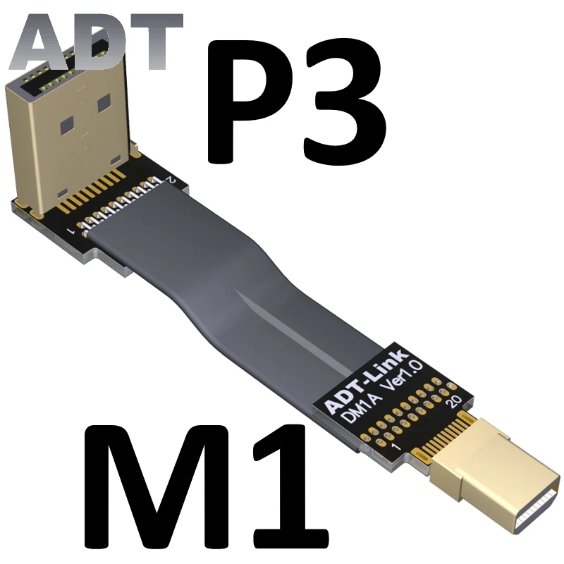 Плоский ленточный кабель Mini DisplayPort защита от электромагнитных помех FPC 4K 60 Гц 1 2 в