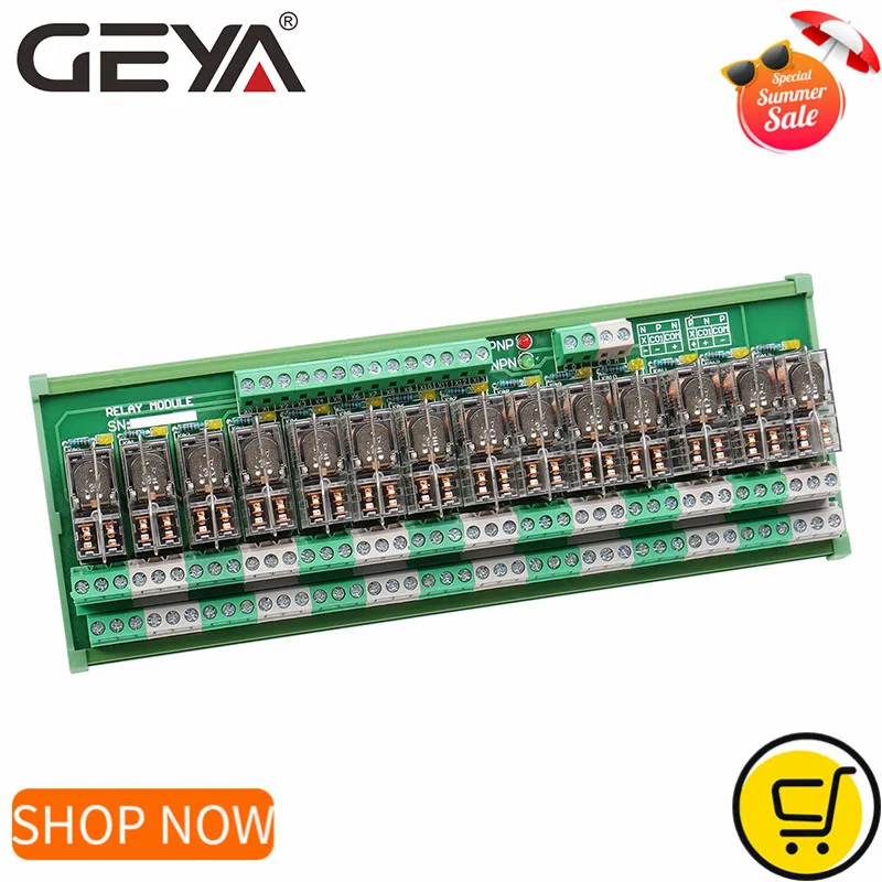 GEYA 2NG2R DPDT реле 14 канальный релейный модуль 2NO 2NC Omron ПЛК 12V 24V AC/DC | Обустройство дома