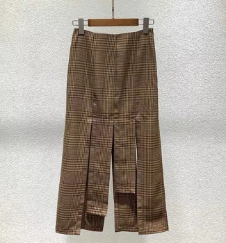 

2020 Autumn and Winter Women's New British Style Irregular Plaid Skirt Female