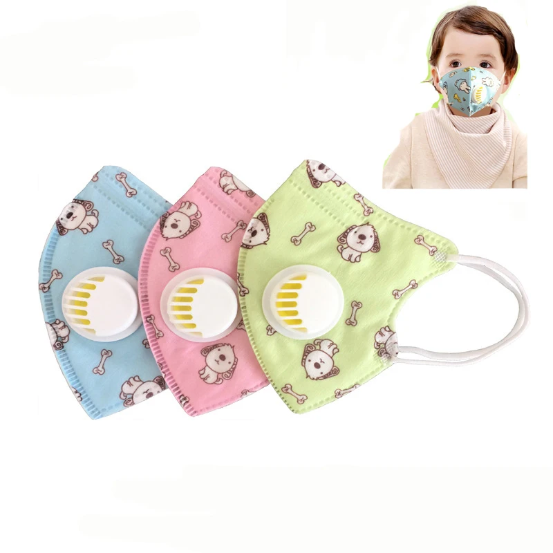 

2pcs Children N90 Vertical Folding Non Woven fabric Mask with breath Valve Anti dust Mouth muffle Mouth Mask PM2.5 Respirator