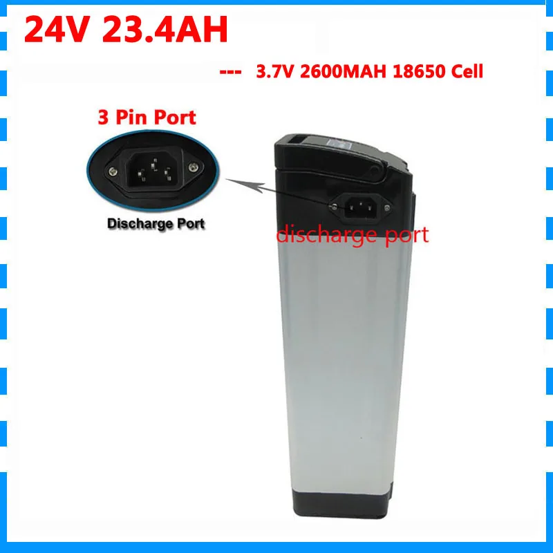 7S 24V 23AH литиевая батарея 18650 350W 500W Ebike Серебряная рыба bateria 30A BMS с зарядным