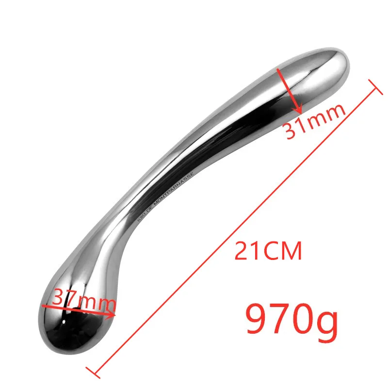 Heavy-stainless-steel-double-fake-dildo-G-Spot-wand-anal-beads-butt-plug-metal-prostate-massager