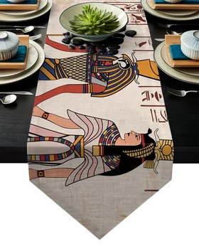 

Egyptian Pictorial Pharaoh Culture Legend Table Runner Table Flag Home Party Decorative Tablecloth Table Runners