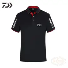 Новинка 2021, Мужская одежда для рыбалки Daiwa, футболка, пуловер с коротким рукавом, однотонная спортивная рубашка-поло, черная дышащая повседневная одежда для рыбалки Новинка 2021, Мужская одежда для рыбалки Daiwa, футболка, пуловер с коротким рукавом, однотонная спортивная рубашка-поло, черная дышащая повседневная одежда для рыбалки