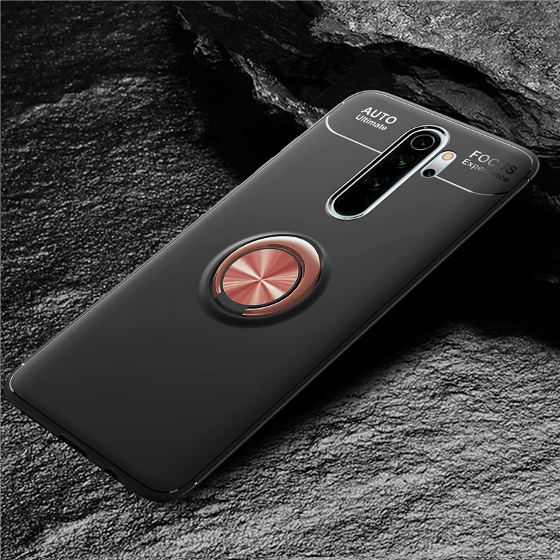 black rose Модный чехол для телефона Xiaomi redmi note 8 Pro силиконовый чехол ТПУ палец кольцо стелс держатель чехол для redmi note 8T чехол - Цвет: black rose