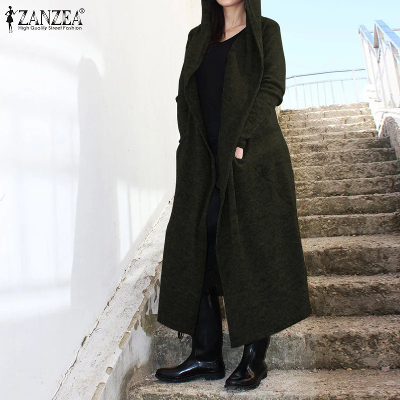 Женские пальто с капюшоном 2020 ZANZEA осенние Асимметричные повседневные парки