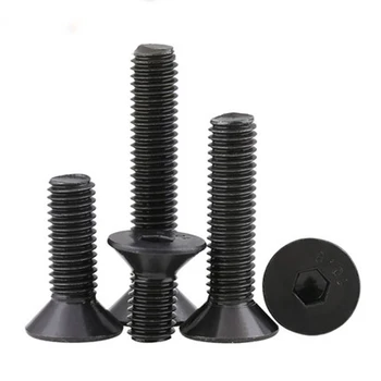 

2Pcs M5 10mm-50mm L Left Allen Screws Countersunk Flat Head Hex Socket Screw Left-hand Reverse Hexagon Bolts Black