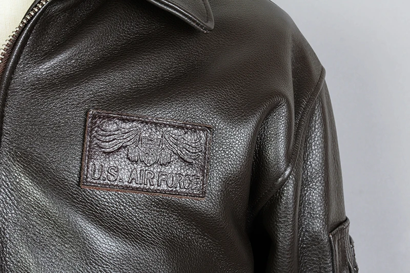 Авирекс летная куртка ВВС из натуральной кожи Мужская однотонная воловья кожа куртка-бомбер A2 Повседневная мотоциклетная кожаная куртка