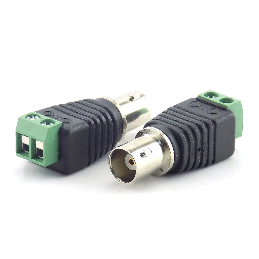 

10pcs Coax Cat5 BNC Female Connectors Plug Adapter BNC Plug UTP Video Balun Connector for cable CCTV Camera E14