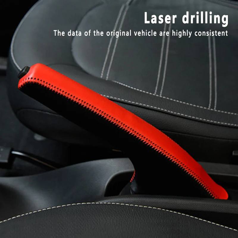 Auto Gear Shift Lever Leather Sleeve Parking Brake Protective Cover For Smart 453 Fortwo Forfour Car Decoration Accessories