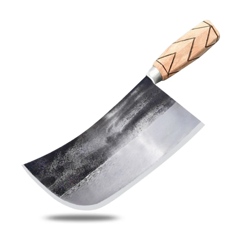 knife meat Нож шеф-повара традиционный зажим ручной работы из углеродистой стали китайский мясницкий нож для нарезки мяса кованые кухонные ножи для мясника - Цвет: knife meat