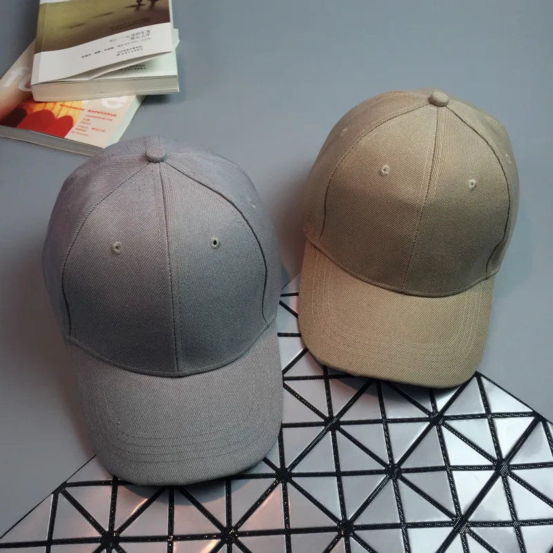 Женская бейсбольная кепка в Корейском стиле, однотонная, хлопковая, Спортивная, для пар, остроконечная Кепка, повседневная, в стиле хип-хоп, уличная, базовая шапка, трендовая