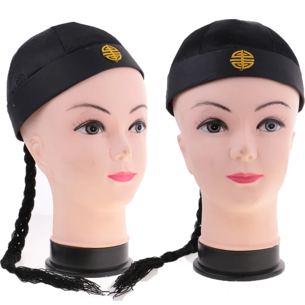 2х забавные черные праздничные маскарадные платья колпачок конский хвост Китайские Восточные шляпы Косплей