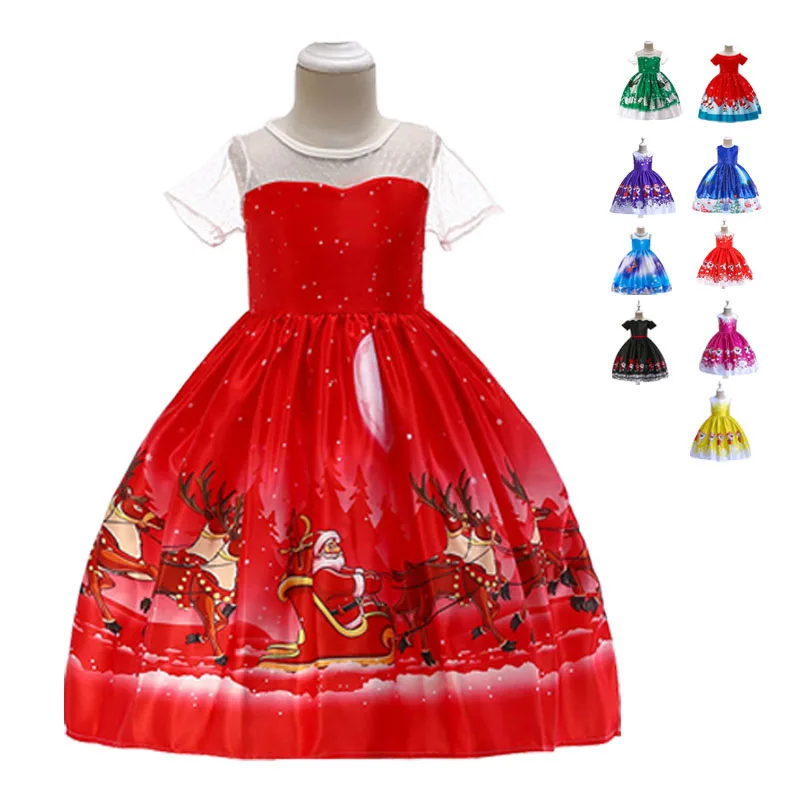 

2019 New Year Party Christmas Dress For Girl Festival Santa Costume Kids Party Dresses For Childrenl Clothes