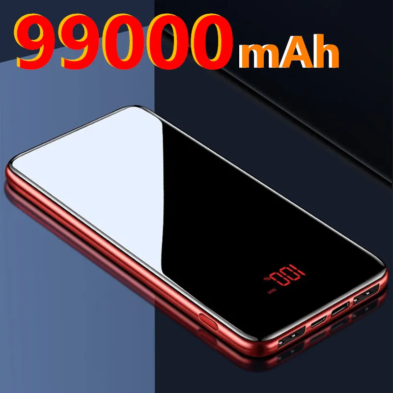 Banco de energía portátil de 99000mAh, Cargador USB dual, cargador de batería externo para teléfono móvil iPhone 11 Pro Xiaomi