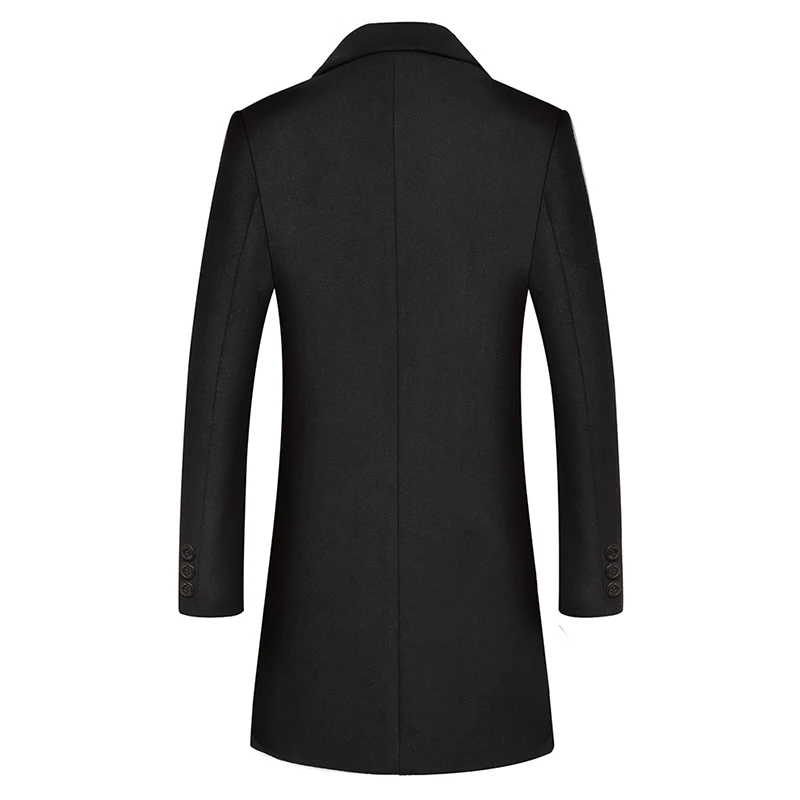 Новинка, мужское шерстяное пальто, высокое качество, Бизнес Стиль, для отдыха, две кнопки, длинная куртка, Мужская, приталенная, бушлат, шерстяное пальто, плюс размер, 3XL