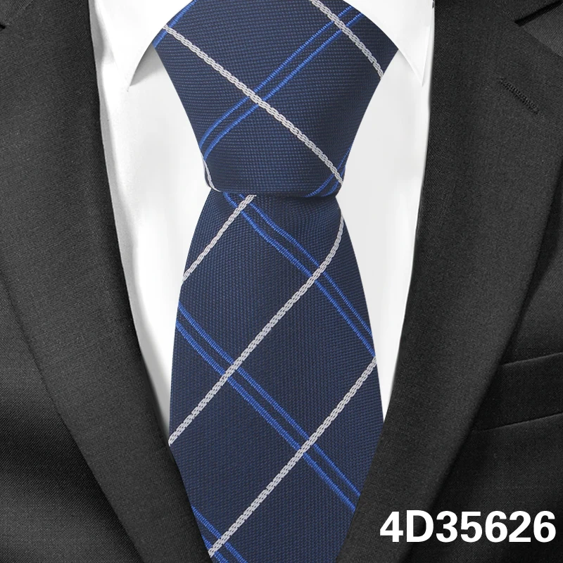 Жаккардовый клетчатый галстук для мужчин и женщин, полиэстер, полосатый галстук для свадьбы, деловой костюм для взрослых, обтягивающие Галстуки, тонкий мужской галстук - Цвет: 4D35626