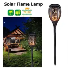 72LED открытый солнечный светильник пламени умелое производство Превосходное качество водонепроницаемый во дворе сад газон фонарь лампа