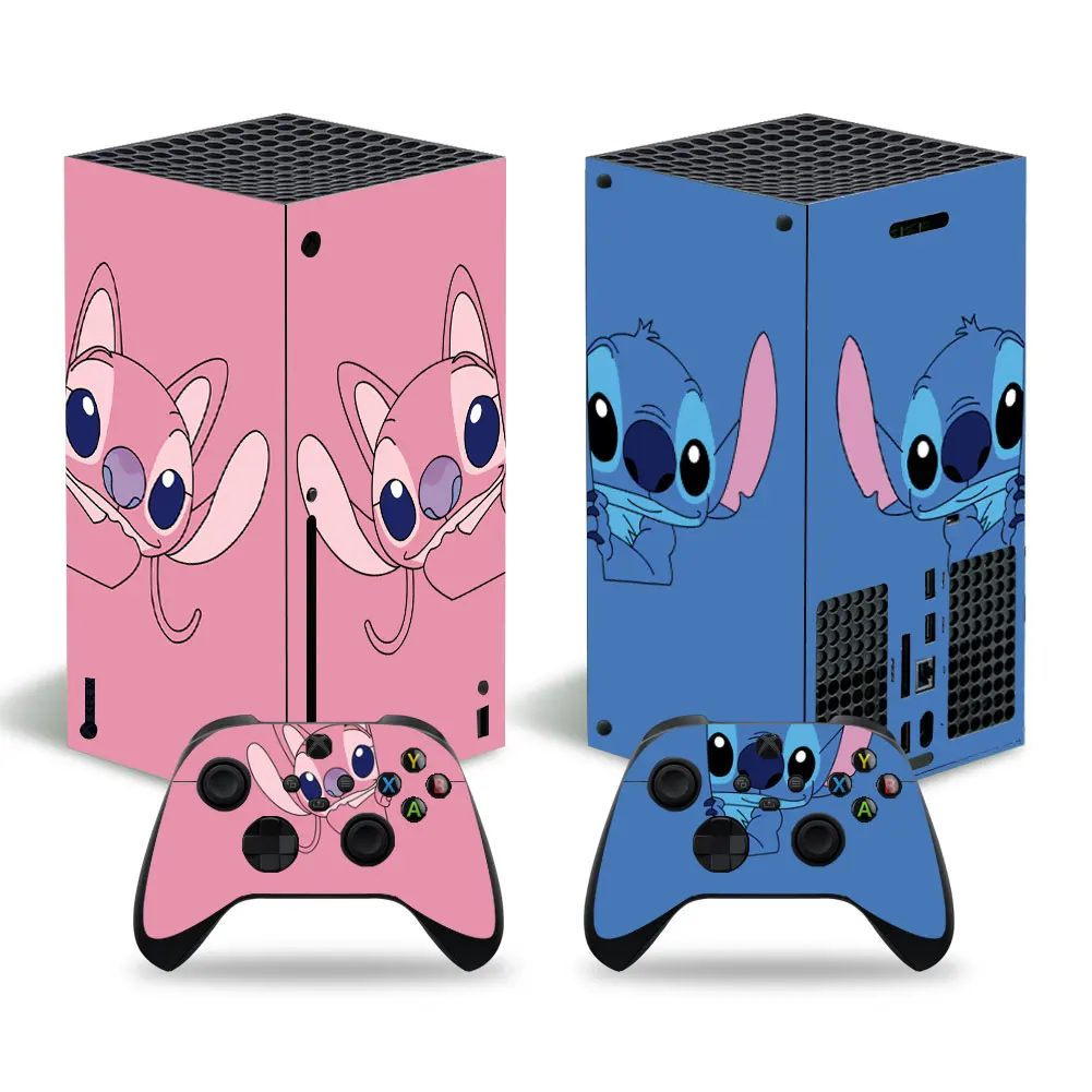 Disney Stitch Iron Man Skin Sticker Decal Cover for Xbox Series X Console and 2 Controllers Xbox Series X Skin Sticker Vinyl 