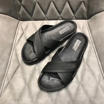 

Italian v vl counter the latest men's cross slippers sandals high quality rivets rubber bottom anti slip workmanship exquisite