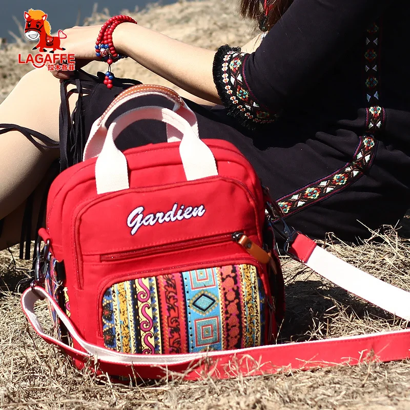 

Cross Border Supply of Goods New Products WOMEN'S Bag Spiraea Multi-functional Mummy Bag Fashion National Wind Backpack Canvas M