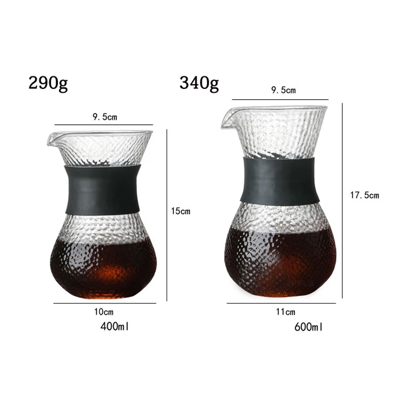 Классическое стекло кофейник силикагель термостойкая ручка залейте над кофеварка с фильтром из нержавеющей стали Эспрессо капельница