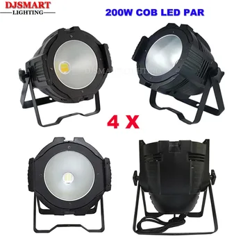 

4pcs/lot High brightness 200W COB LED Par Can Light Warm White /Cool White/ Warm white + Cool White 2in1 DMX Strobe Effect Dj