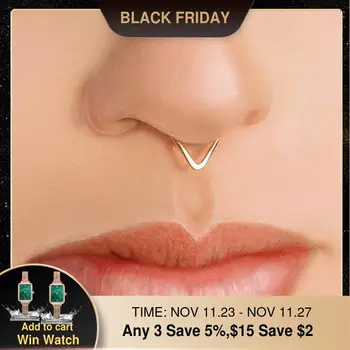 

925 Silver Real Piercing Nose Ring Handmade Gold Filled Jewelry Punk Charm Tiny Septum Hoop Jewelry Real Piercing Nose Ring