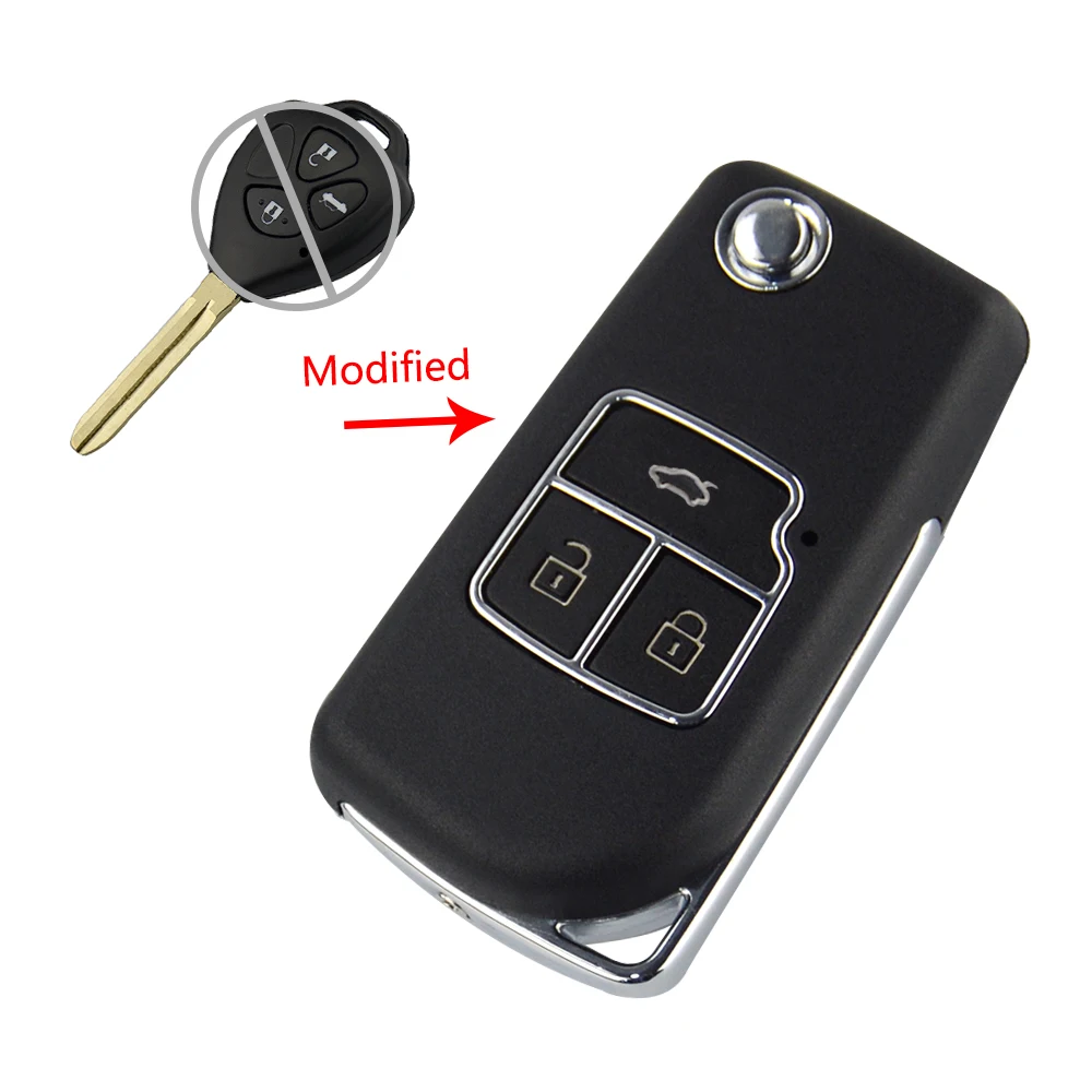 3 Кнопки OkeyTech для Toyota Corolla Verso Prius Camry Crown RAV4 Prado Chr автомобильный Флип складной умный модифицированный ключ 2/3 кнопки TOY43 лезвие - Количество кнопок: 3 Кнопки