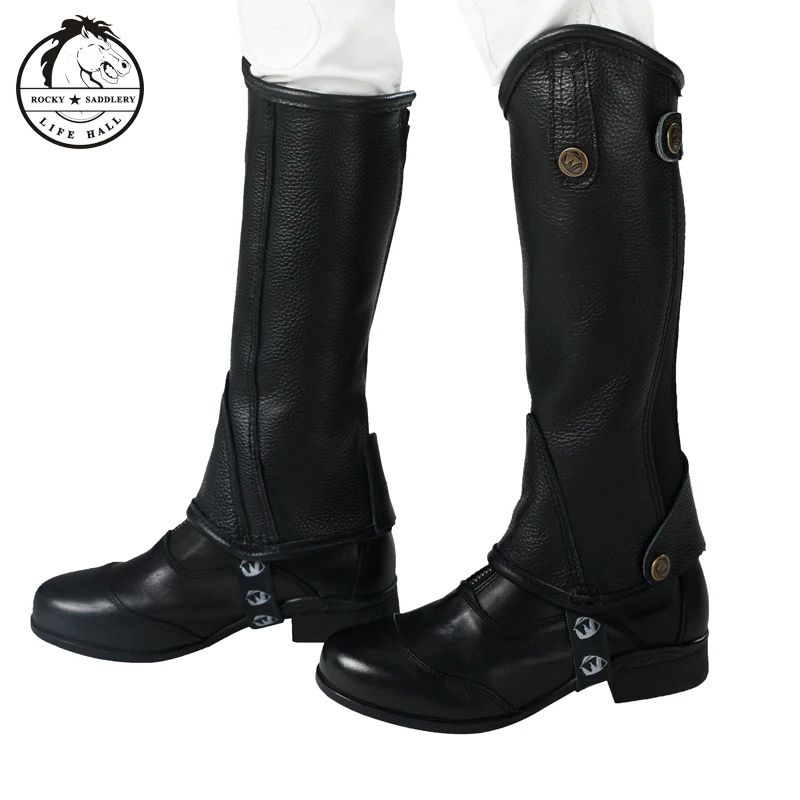 Cavassion Kid's Leather Half-chaps Riding Leg Protection