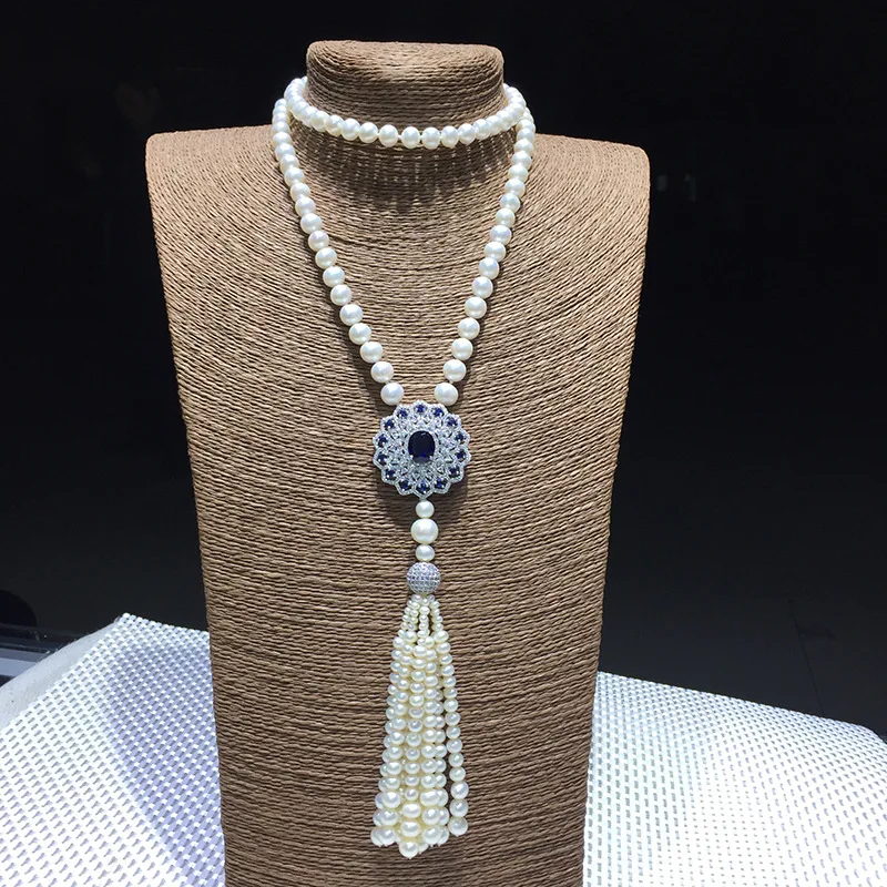

CS2082 Pure 925 standard Pure Silver Necklace Pendant Necklace White natural freshwater pearl jewelry