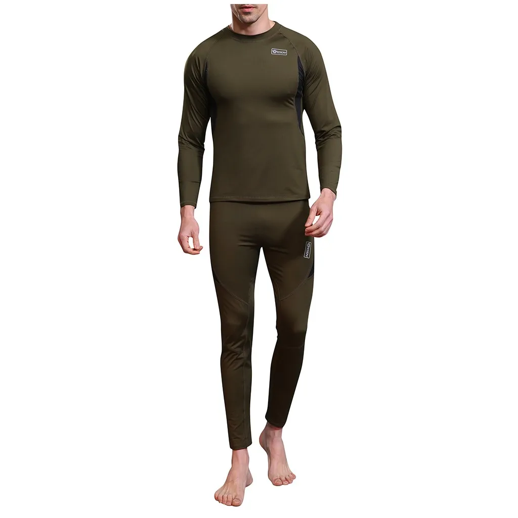Men's Autumn Winter Solid Tight-drying Tops Pants Sets Sports Suit Tracksuit |