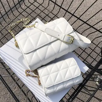 

Lattice Mini Square Crossbody bag 2020 Fashion New High-quality PU Leather Women's Designer Handbag Chain Shoulder Messenger Bag