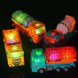 Led Электрический грузовик игрушка Многонаправленное освещение нефтяной танкер погрузчик миксер грузовик Детский электромобиль игрушка