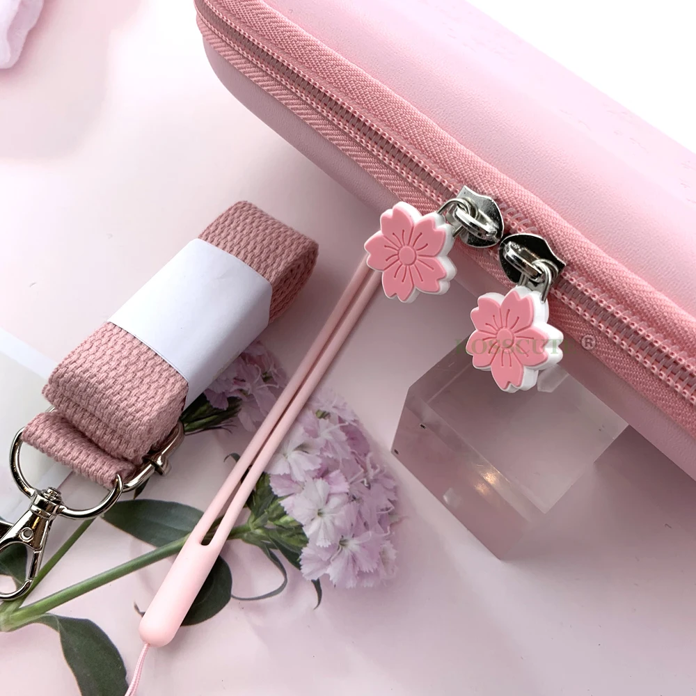 sacoche mignonne rose sakura pour nintendo switch housse portable en poudres