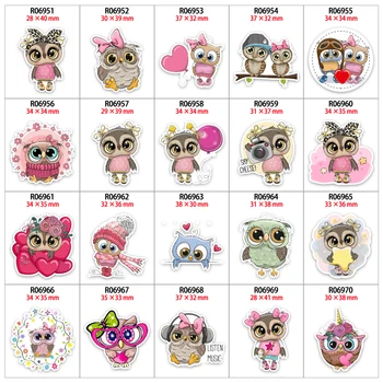 

10pcs/lot New Cute Owl Cartoon Printed for Hair Bows DIY Handmade Materials Planar Resin Crafts R0695 R0696 R0697
